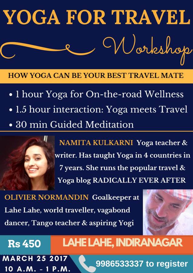 Yoga for Travel Workshop, Lahe Lahe, Bangalore