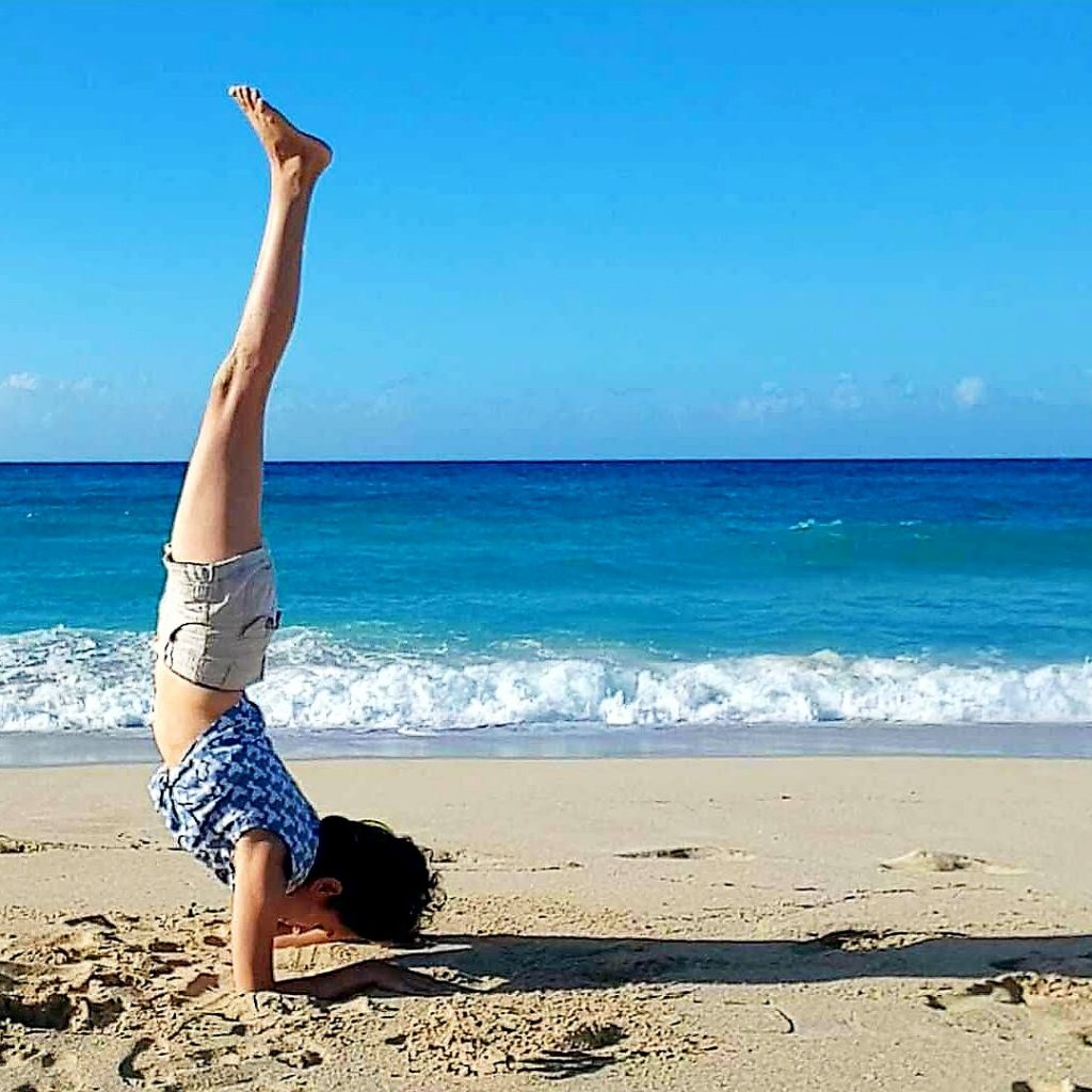 Yoga on Playa del Este, Havana, Cuba