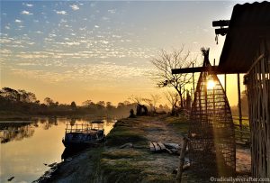 Sunset at Lohit Ghat, Majuli island, Assam