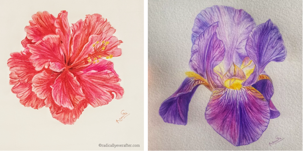 Watercolor flower portraits